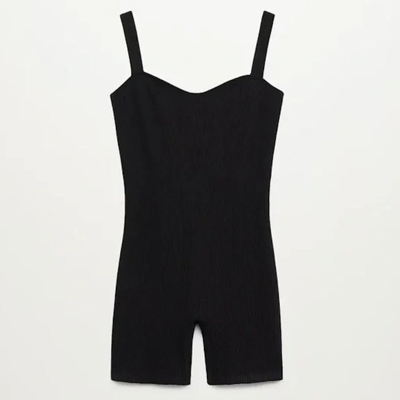 Mango Black Ribbed Bodysuit - Picture 14 of 15